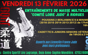 JUDO : "Entraînement départemental" à Riorges vendredi 13 Fevrier 2026